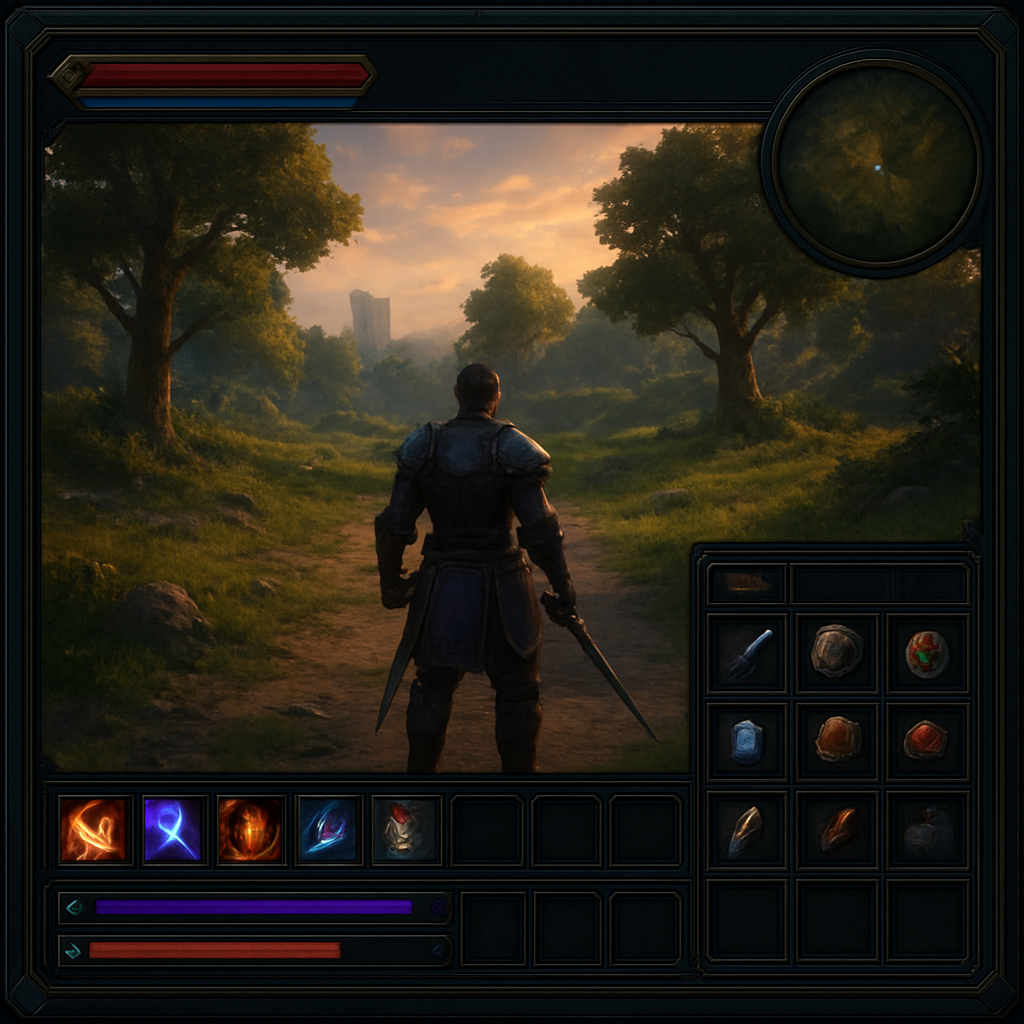 Gameplay interface showing the HOST ISEKAI world and combat UI