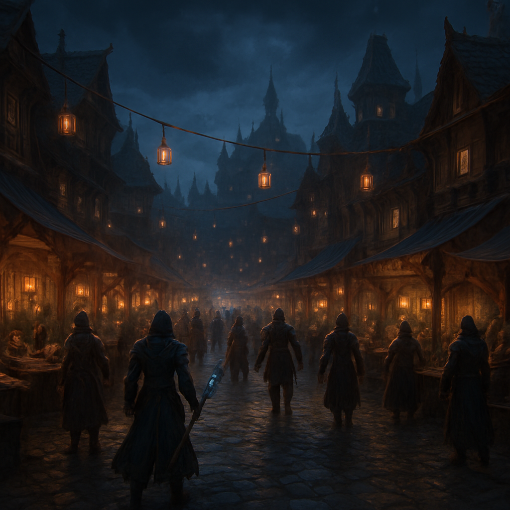 A persistent world marketplace where players trade goods