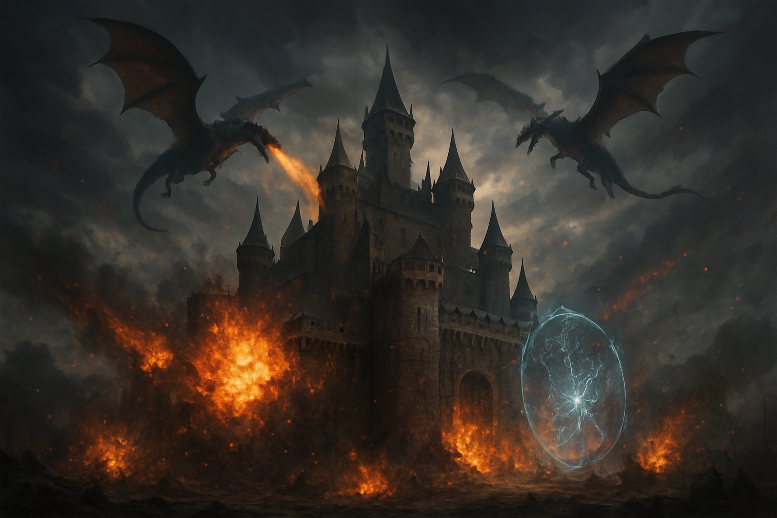 An epic siege battle scene in HOST ISEKAI