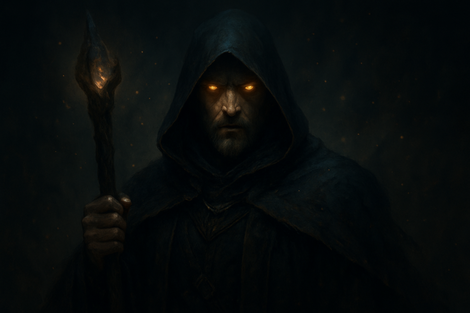 A mage character portrait channeling arcane energy